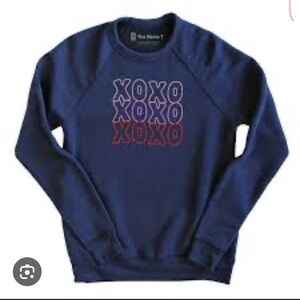 The Home T Navy Blue Sz Large XOXO Sweatshirt VGUC